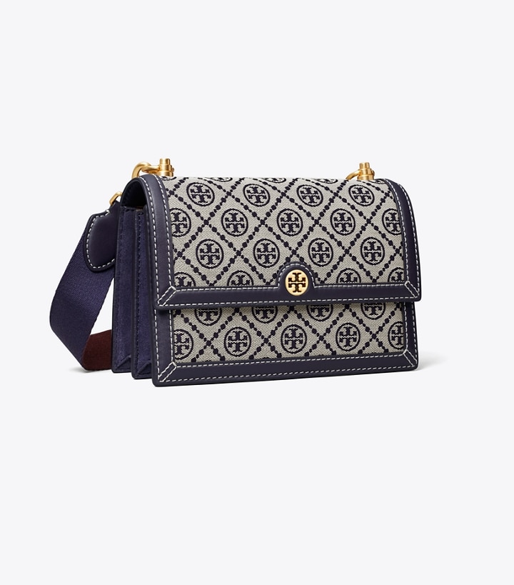 Tory Navy Tory Burch Small T Monogram Women\'s Shoulder Bags | GB2537FJC