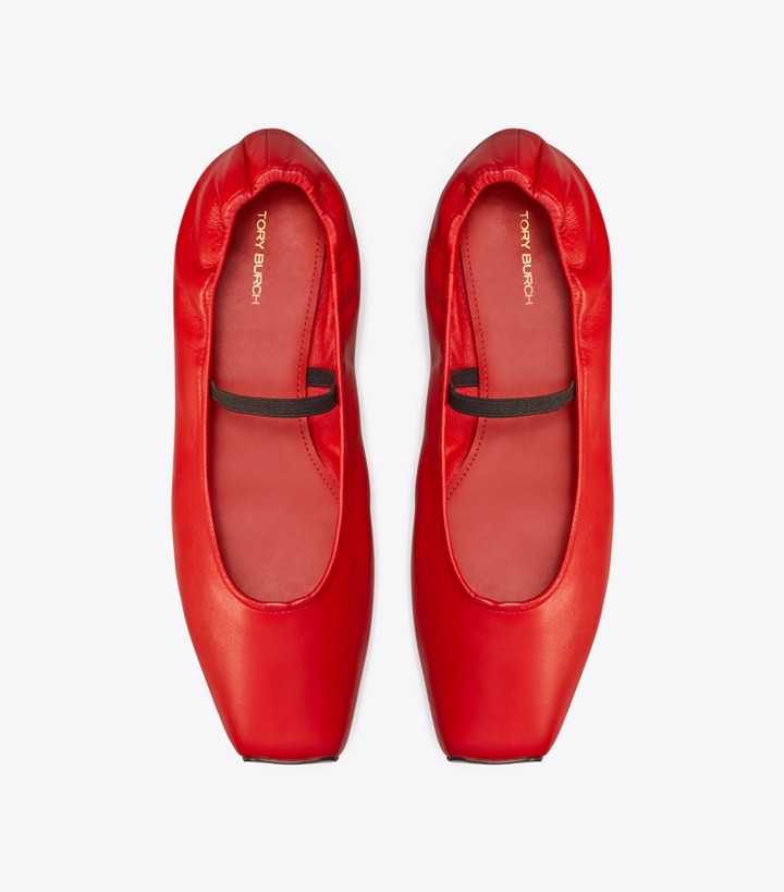 Triple Red Tory Burch Runway Women's Ballets | GB4832AFZ