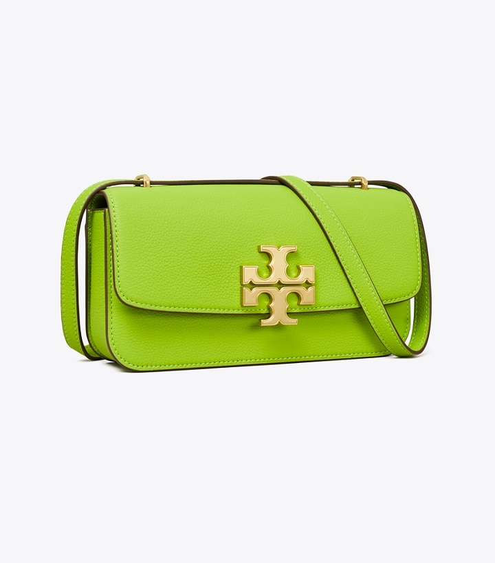 Wheatgrass Tory Burch Small Eleanor Pebbled Rectangular Women\'s Shoulder Bags | GB2718CAO