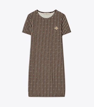 Black Tory Burch Basket-weave T-shirt Women's Dresses | GB5183DQT