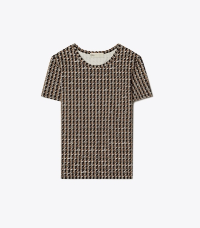 Black Tory Burch Basketweave Women's T Shirts | GB6518YOR