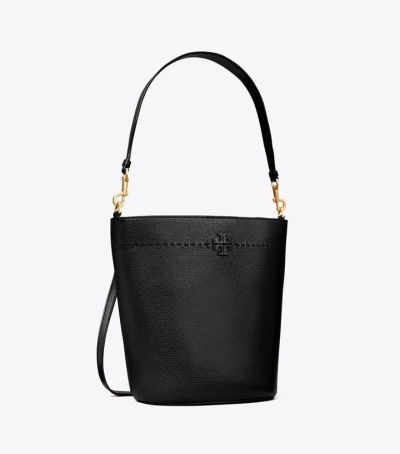 Black Tory Burch Mcgraw Women's Bucket Bags | GB3160ABF