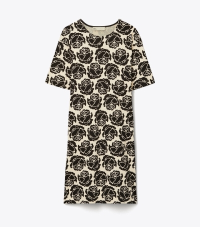 Black Tory Burch Rose T-shirt Women's Dresses | GB4396HZU