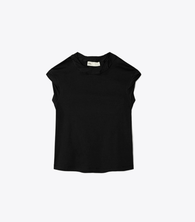 Black Tory Burch Twisted Knit Women's Tops | GB6403IBO