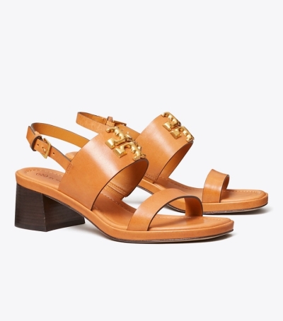 Brandy Tory Burch Eleanor Heel Women's Sandals | GB8705PBZ