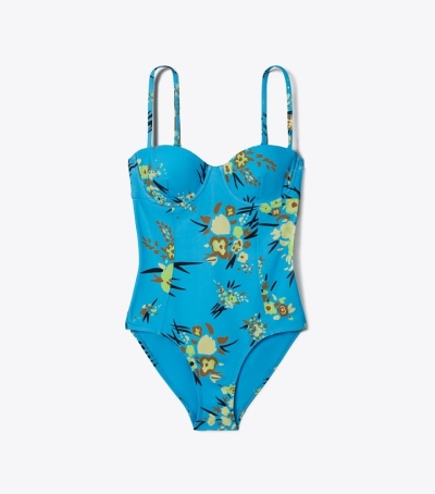 Bright Horizon Tory Burch Printed Underwire One-piece Women's Swimsuit | GB6740IBK