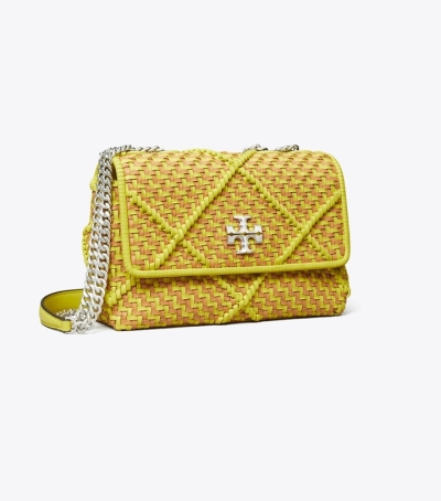 Calendula Mix Tory Burch Small Kira Diamond Woven Convertible Women's Shoulder Bags | GB2590DGU