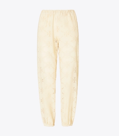 French Cream Tory Burch Broderie Beach Women's Pants | GB2517MQP