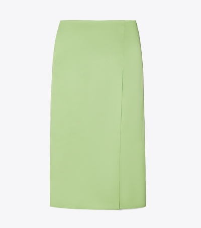 Mint Tory Burch Satin Wrap Skirt Women's Skirts | GB7412PKG