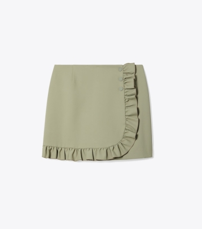 Olive Grey Tory Burch Tech Twill Ruffle Skort Women's Skort | GB8642GKQ