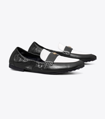 Perfect Black New Ivory Tory Burch Ballet Women's Loafers | GB9045ZIQ