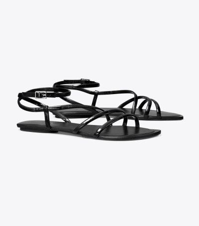 Perfect Black Perfect Black Tory Burch Split Mignon Multi-strap Women's Sandals | GB0387OTL