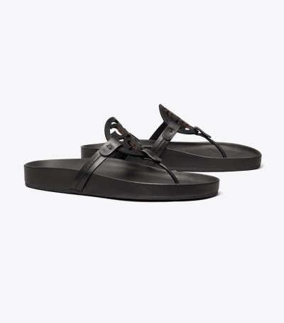 Perfect Black Tory Burch Miller Cloud Women's Sandals | GB6257OAG