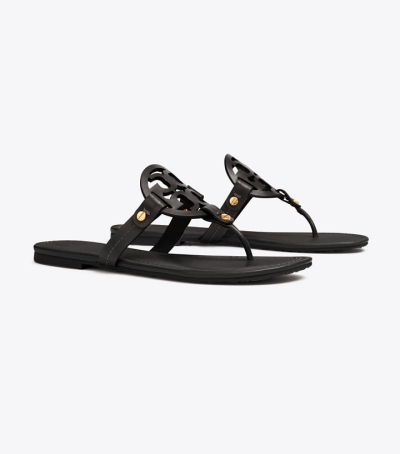 Perfect Black Tory Burch Miller Sandal, Leather Women's Sandals | GB7459HIB