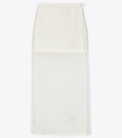 Sheer Ivory Tory Burch Organza Double-layer Women's Skirts | GB4128XMP