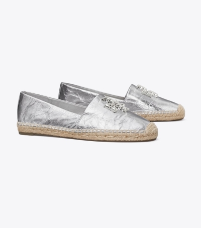 Silver Tory Burch Eleanor Women's Espadrilles | GB8591MZK