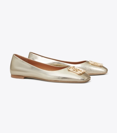 Spark Gold Tory Burch Georgia Women's Ballets | GB0237VQN