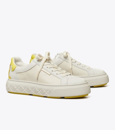 Titanium White Blazing Yellow Tory Burch Ladybug Women's Sneakers | GB6510YEZ