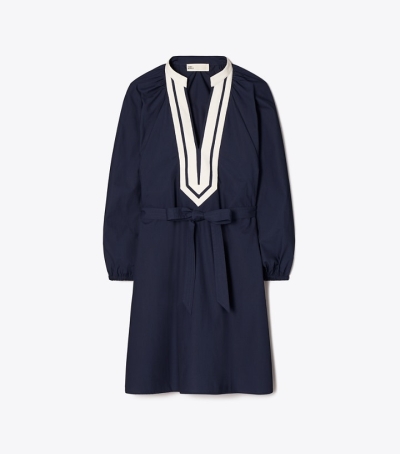 Tory Navy Tory Burch Balloon Sleeve Tunic Women's Dress | GB4203BRZ