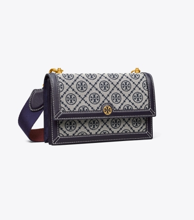 Tory Navy Tory Burch Mini T Monogram Women's Shoulder Bags | GB6413IEN