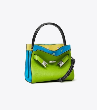 Wheat Grass Tory Burch Petite Lee Radziwill Pebbled Double Women's Satchel Bags | GB6749CGN