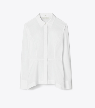 White Tory Burch Poplin Women's Shirts | GB7632HAI