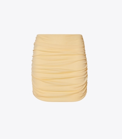 Yellow Buttercup Tory Burch Ruched Mini Women's Skirts | GB0754YBZ